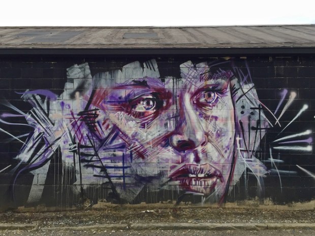 mural of man's face by artist Jeremy Raymer