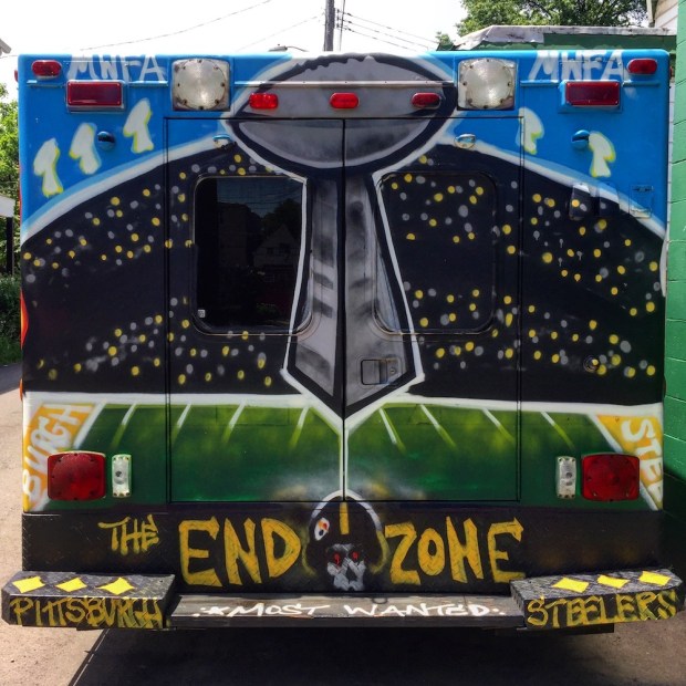 cargo van painted for Pittsburgh Steelers