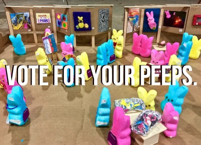 sculpture created from candy Peeps