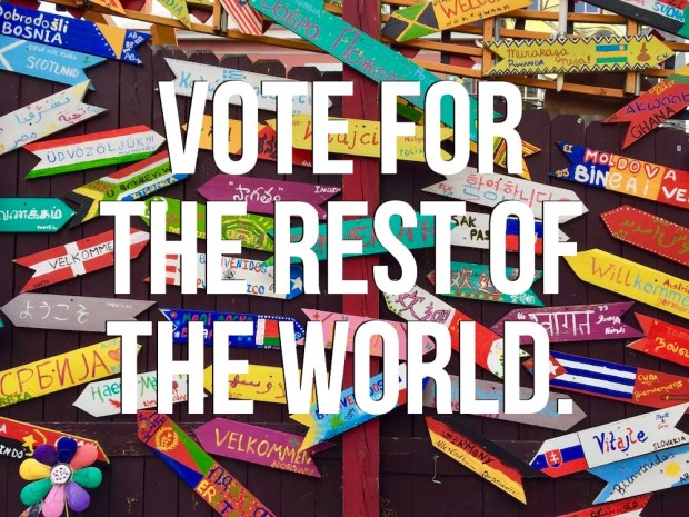 hand painted directional signs with welcome messages for many different world countries at Randyland, Pittsburgh, PA