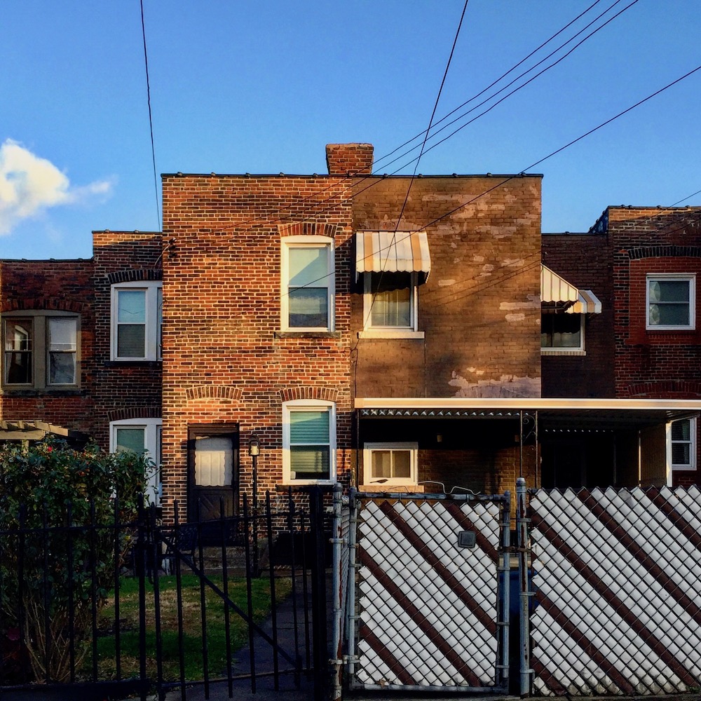 rear view of two row houses