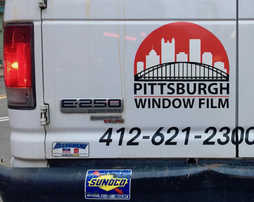 logo for Pittsburgh Window Film including downtown Pittsburgh skyline
