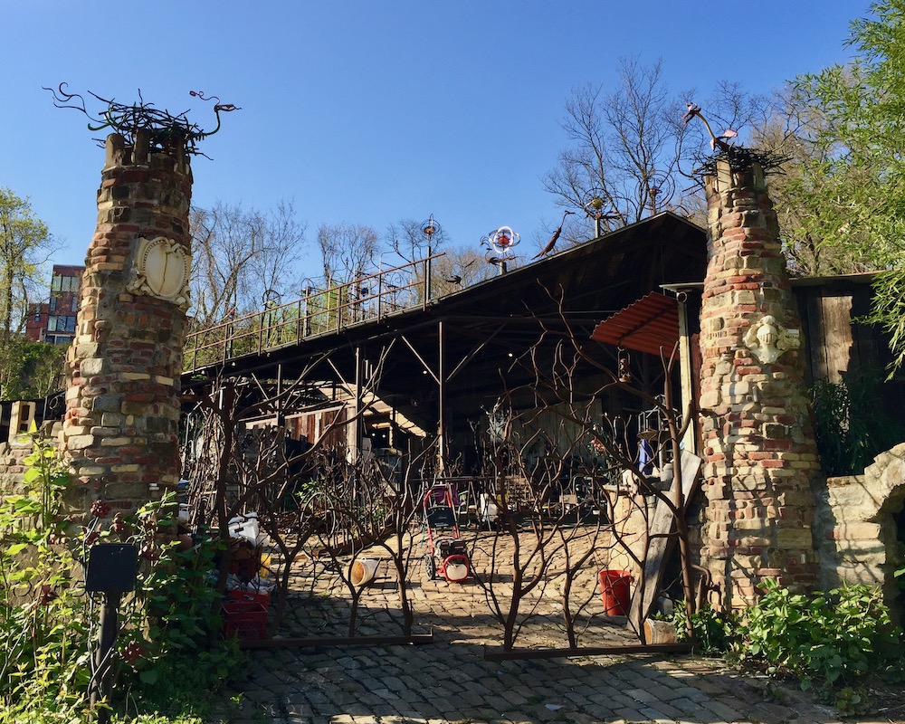 handmade masonry gates to Iron Eden, Pittsburgh