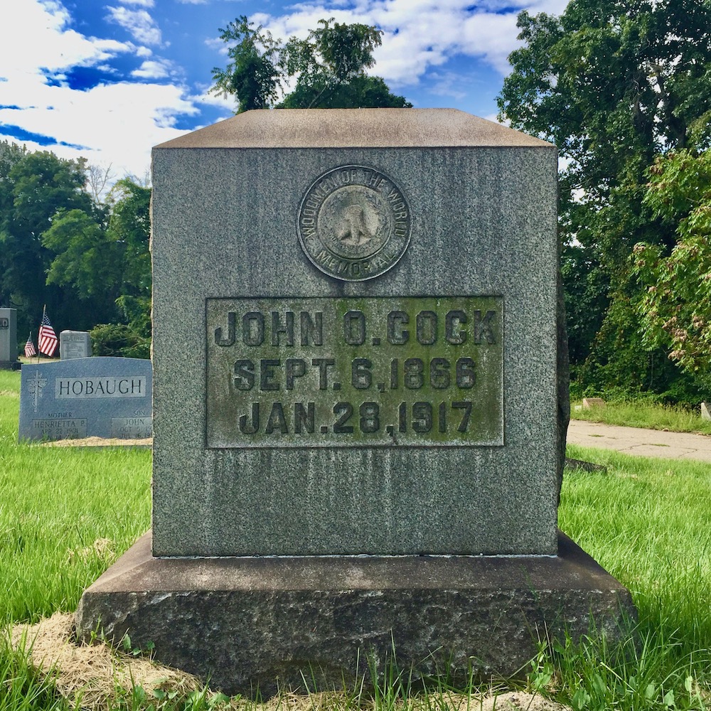 grave marker with seal of the Woodmen of the World, Richland Cemetery, Dravosburg, PA